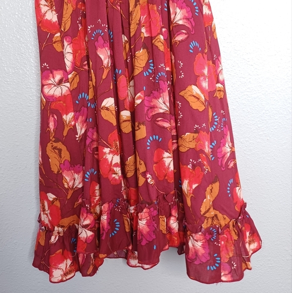 Intimately Free People Lattice Lovers Lace-Up Floral Ruffle Mini Dress - Picture 7 of 14